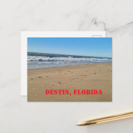 Cartão Postal Fotografia de bela praia de Destin Florida ao pôr 