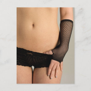 Cartão Postal Fotografia de Black Panties Hot Art