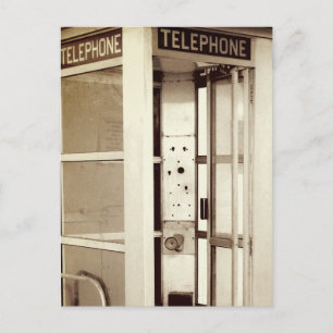 Cartão Postal Fotografia de Cabines Telefônicas Antigas