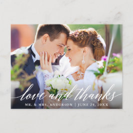 Cartão Postal Fotografia de Caligrafia de Casamento Amor e Agrad