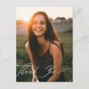 Cartão Postal Fotografia de Caligrafia Elegante Obrigado