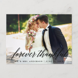Cartão Postal Fotografia de Casamento Caligrafia Para Sempre Gra