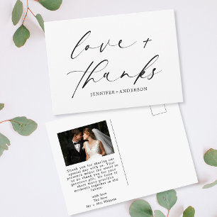 Cartão Postal Fotografia de Casamento com Roteiro de Amor e Agra