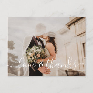 Cartão Postal Fotografia de casamento de amor e agradecimento Ob