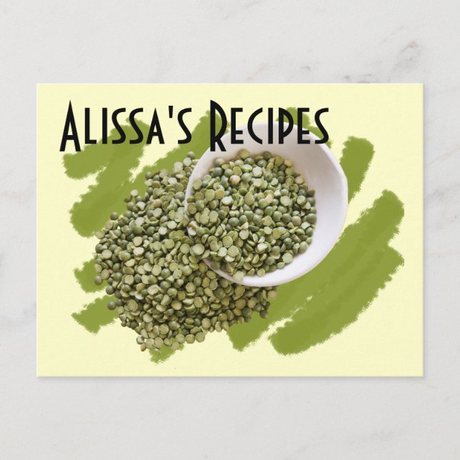 Cartão Postal Fotografia de Ervilha Verde Seca e Seca Personaliz (Frente)