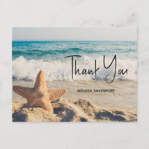 Cartão Postal Fotografia de Estrela-do-Mar numa Praia Arenosa Ob