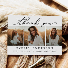 Cartão Postal Fotografia de Formatura Obrigado com Letra Moderna