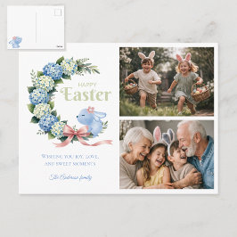 Cartão Postal Fotografia de Hydrangea de Páscoa em Aquarela Coel