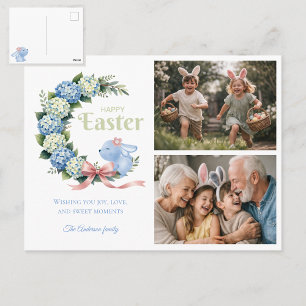 Cartão Postal Fotografia de Hydrangea de Páscoa em Aquarela Coel