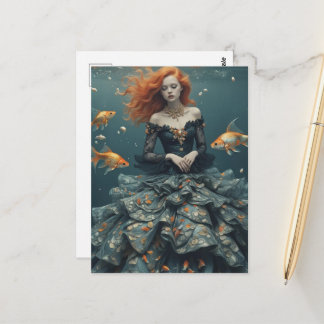 Cartão Postal Fotografia de Moda Com Peixes Dourados
