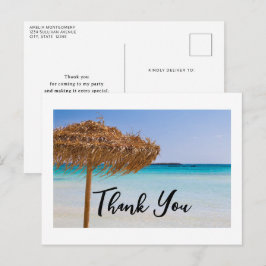 Cartão Postal Fotografia de Praia Tropical Cênica Obrigado