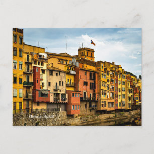 Cartão Postal Fotografia de Reflexo do Rio de Girona Espanha Col
