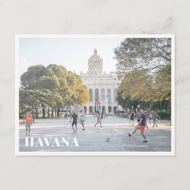 Cartão Postal Fotografia de Rua do Edifício do Capitólio de Hava (Frente)