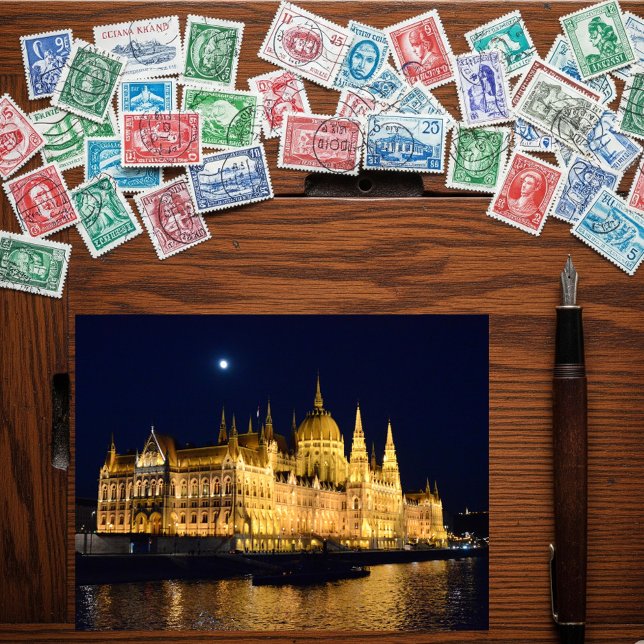 Cartão Postal Fotografia do edifício do Parlamento em Budapeste (Criador carregado)