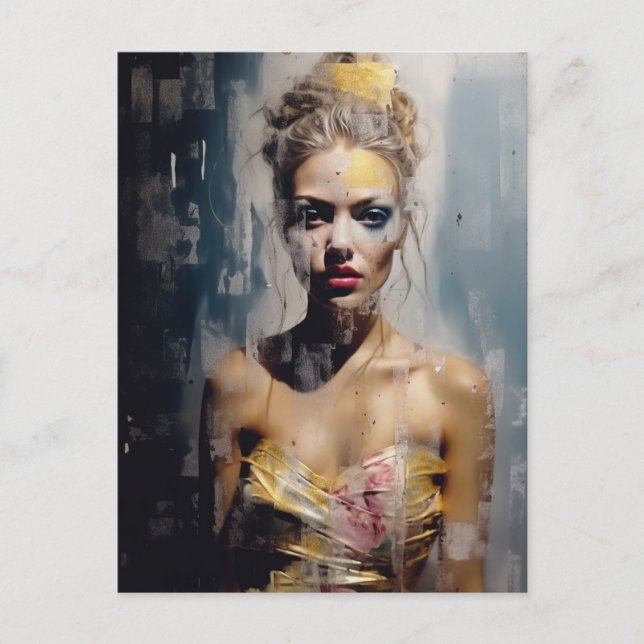 Cartão Postal Fotografia do modelo de moda loira (Frente)