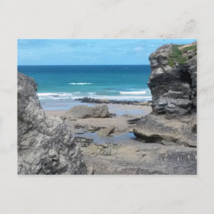 Cartão Postal Fotografia do Porth Beach Newquay Cornwall