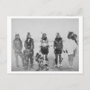 Cartão Postal Fotografia dos Guerreiros Indianos de 5 Grass Danc