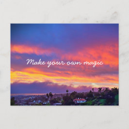 Cartão Postal Fotografia Laranja Blue Sunset Torna Sua Própria M