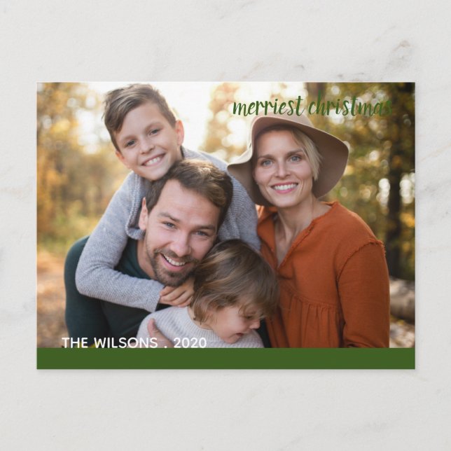 Cartão Postal fotografia moderna de natal do melhor natal (Frente)