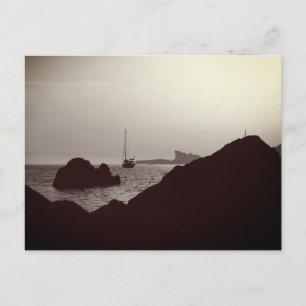 Cartão Postal Fotografia náutica a preto e branco - escape marít