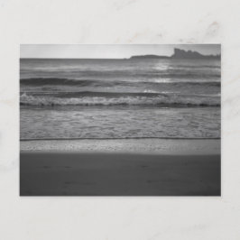 Cartão Postal Fotografia negra e branca com paisagem litorânea