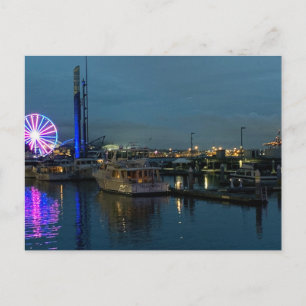 Cartão Postal Fotografia Noturna da Cidade de Seattle