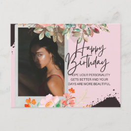 Cartão Postal Fotografia personalizada de aniversário