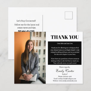 Cartão Postal Fotografia Personalizada de Imóveis Agradecimento