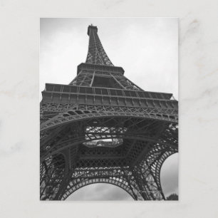 Cartão Postal Fotografia preto e branco da torre Eiffel