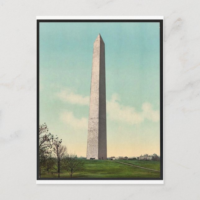 Cartão Postal Fotografia Rara do Monumento de Washington (Frente)