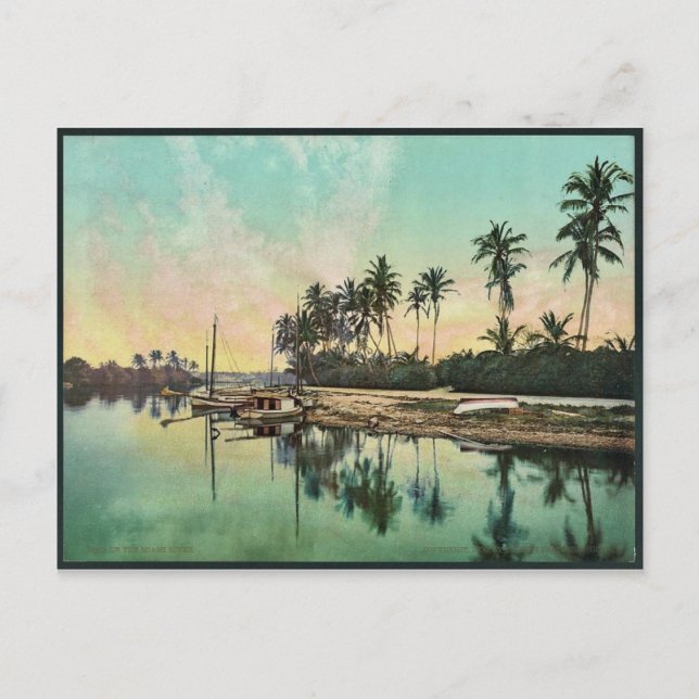 Cartão Postal Fotografia rara do rio Miami (Frente)