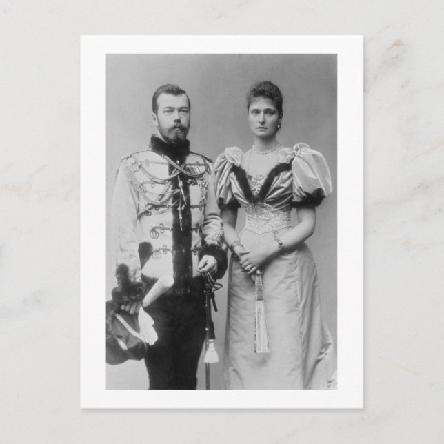 Cartão Postal Fotografia retrato do czar Nicholas II (1868-1918) (Frente)