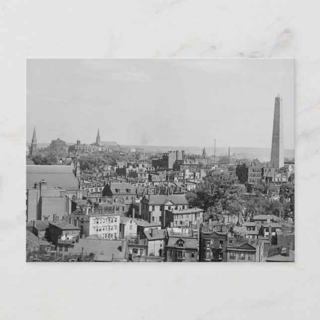 Cartão Postal Fotografia Vintage de Charlestown Massachusetts (Frente)