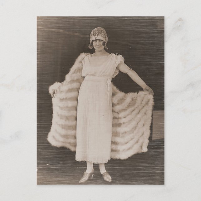 Cartão Postal Fotografias Antigas Vintage Retratos de Flappers (Frente)