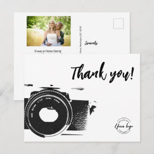 Cartão Postal Fotógrafo de Casamento Logotipo Personalizado Foto