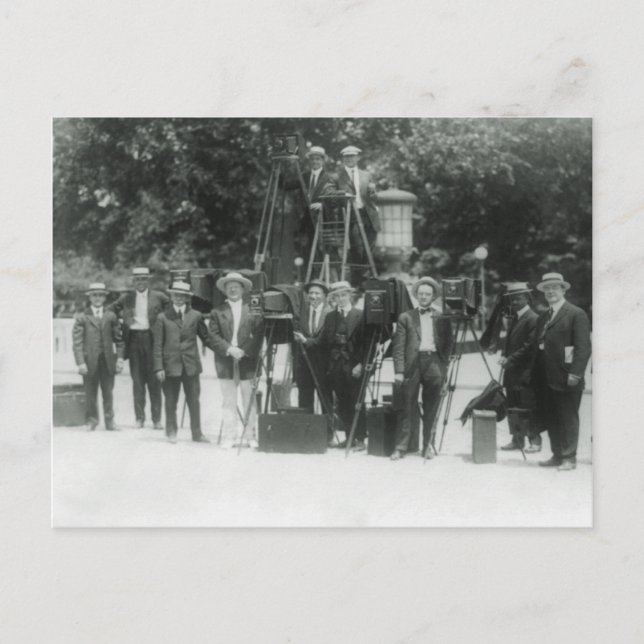 Cartão Postal Fotógrafos de Notícias Vintage (Frente)