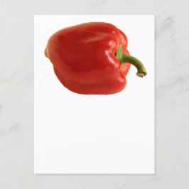 Cartão Postal Fotom simples de pimentão vermelho sobre o branco