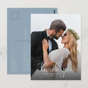Cartão Postal Fotos de casamento de roseira azul vintage em pó