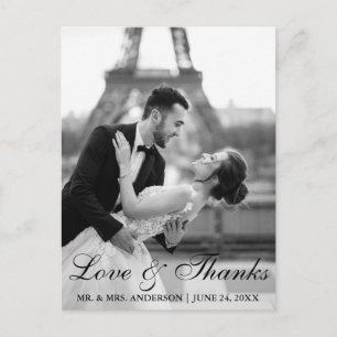 Cartão Postal Fotos de Casamento Elegantes e Modernas Amor e Gra