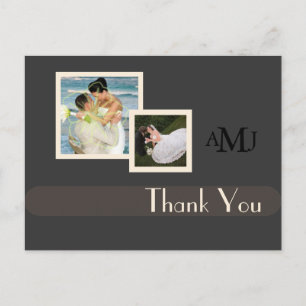 Cartão Postal Fotos de casamento Obrigado postais, simples