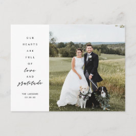 Cartão Postal Fotos de Corações Cheios Casamento Obrigado 