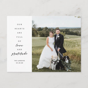 Cartão Postal Fotos de Corações Cheios Casamento Obrigado