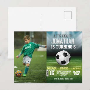Cartão Postal Fotos de Futebol de Crianças Aniversário