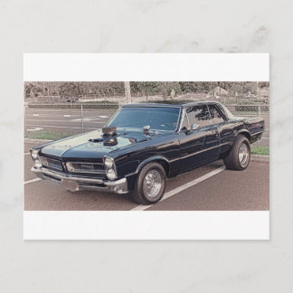 Cartão Postal Fotos de HDR de potência clássica do carro de músc