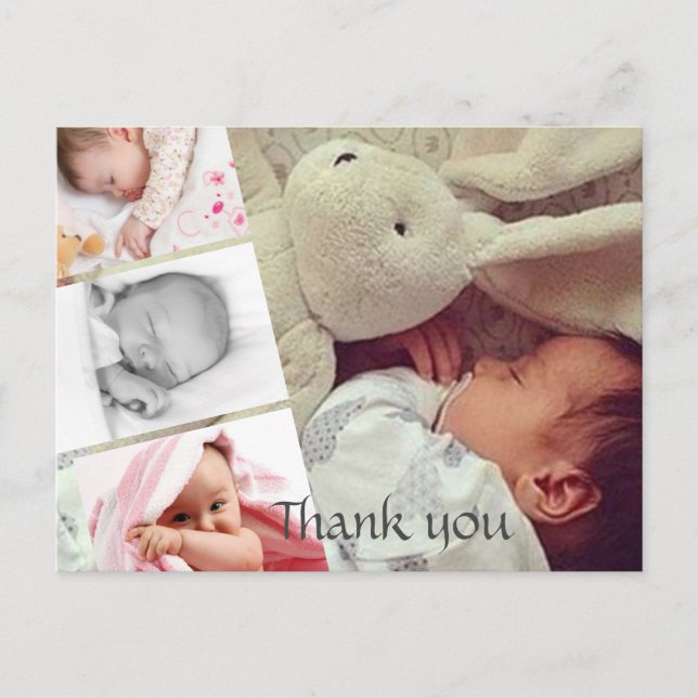 Cartão postal - Fotos personalizadas de agradecime (Frente)