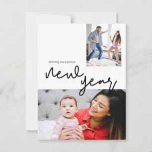 Cartão Postal Fotos personalizadas do Feliz ano novo moderno