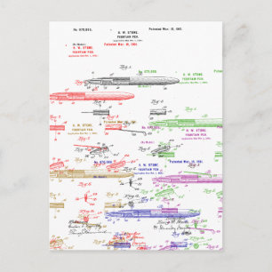 Cartão Postal Fountain caneta