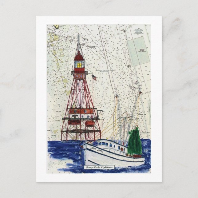 Cartão Postal Fowey Rocks (Frente)