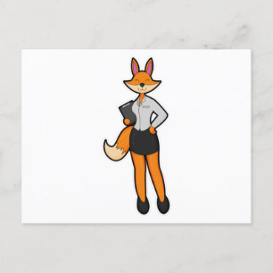 Cartão Postal Fox como Secretário com Notepad