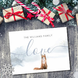 Cartão Postal Fox da Cena de Madeira de inverno